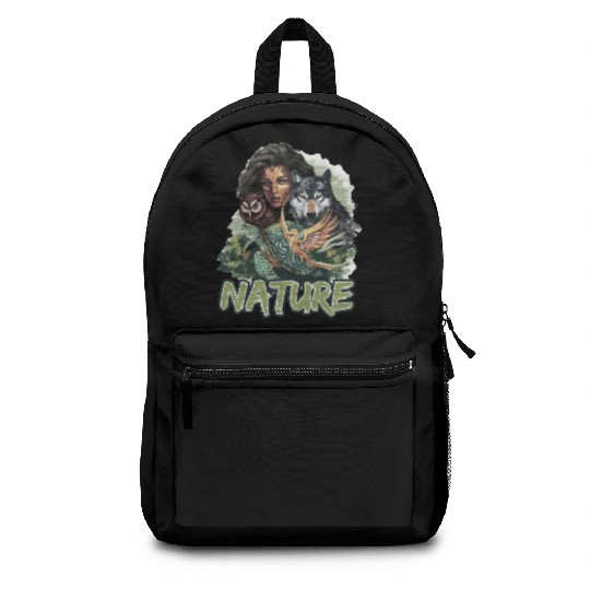 Nature-Inspired Wolf Owl Turtle Phoenix Woman Backpacks
