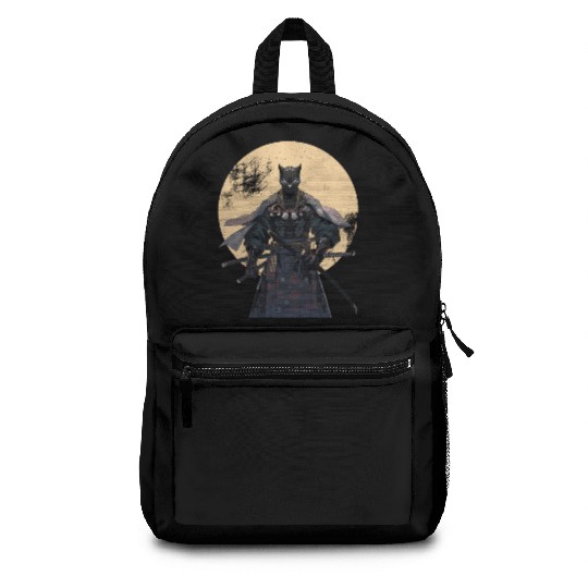 Anime Panther Warrior Samurai katana Backpacks