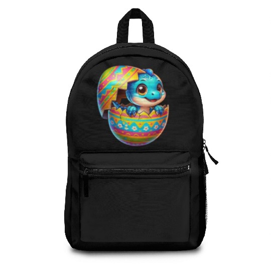 Easter Egg Dino T-Rex Hatching Colorful Cartoon Backpacks