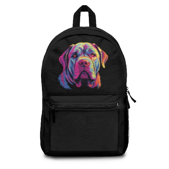 Watercolor Colorful Neapolitan Mastiff Backpacks