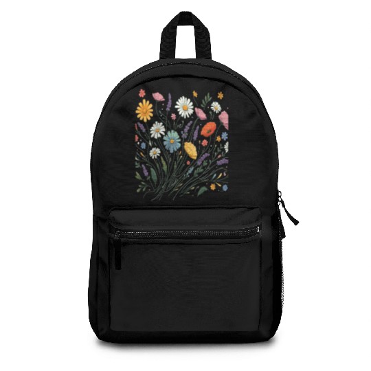 Botanical Bliss Wildflower Bouquet Nature Lover Backpacks