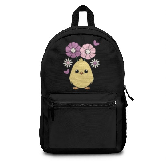 Chick Chicken Spring Flowers Summer Easter Garden Backpacks