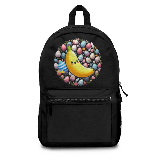 Banana Among Colorful Easter Eggs Backpacks