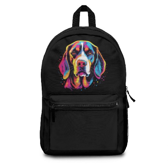 Watercolor Colorful Beagle Harrier Backpacks