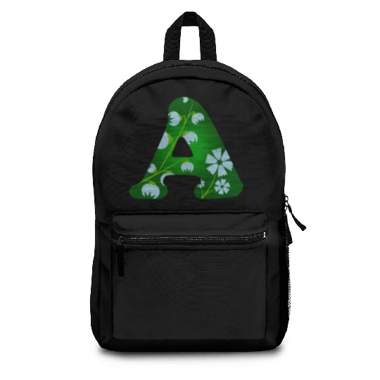 Monogram with capital letter A and bellflowers Backpacks