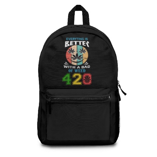 Comic 420 Better Herb Weed Marijuana Design Backpacks