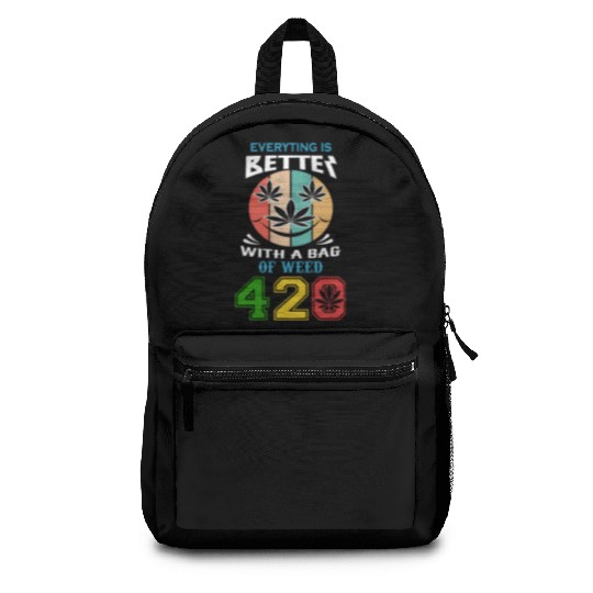 Comic 420 Better Herb Weed Marijuana Design Backpacks