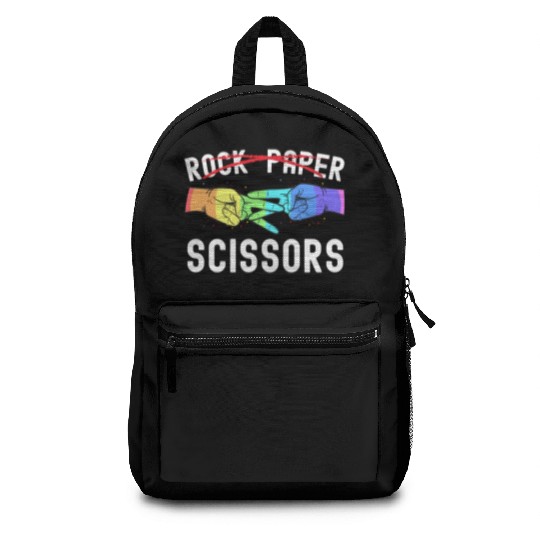 Lesbian Pride Rock Paper Scissors Funny LGBTQ Backpacks