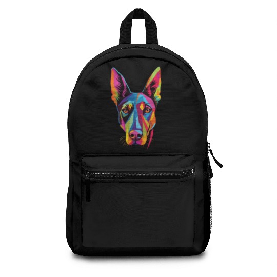 Watercolor Colorful Doberman Pinscher Backpacks