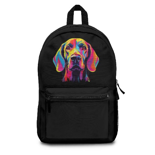 Watercolor Colorful Redbone Coonhound Backpacks