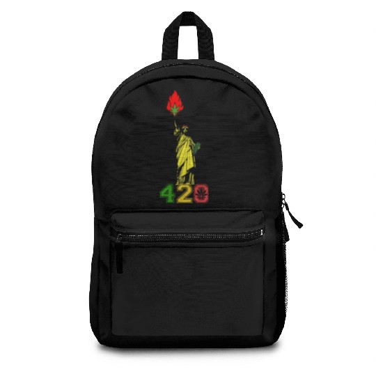 Humoristic 420 Liberty Herb Weed Marijuana Design Backpacks