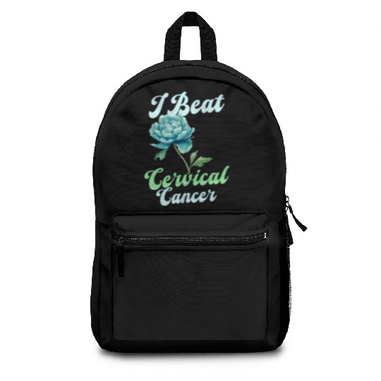 Cervical Cancer Awareness I Beat Cervical Cancer Backpacks