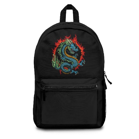 Angry Japanese Dragon Backpacks