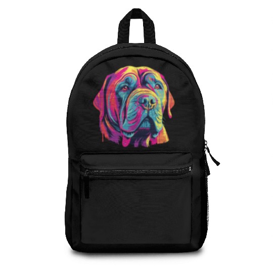 Watercolor Colorful Neapolitan Mastiff Backpacks