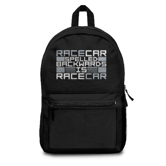 Funny Racecar Spelled Backwards Is Race Car Driver Backpacks