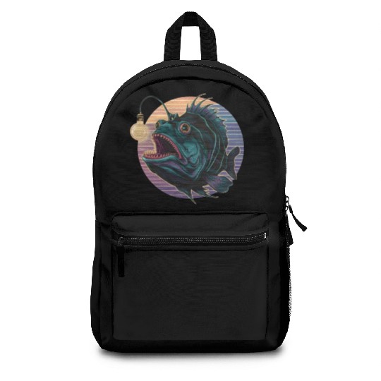 Anglerfish Vintage for Men Women Kid Fish Lover Backpacks