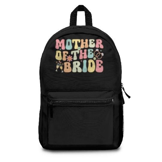 Mother Of The Bride Groovy Bridal Party Mom Backpacks
