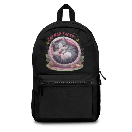 Cat Nap Expert - Funny Cat Outfit! Backpacks