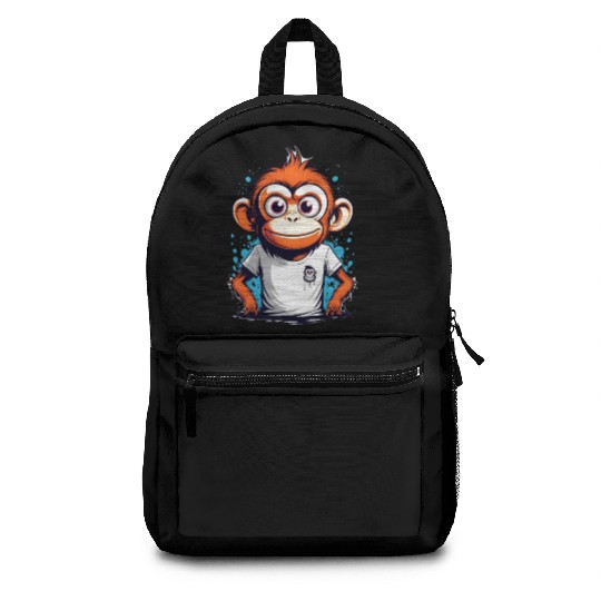 cute monkey illustration animal cartoon character Backpacks