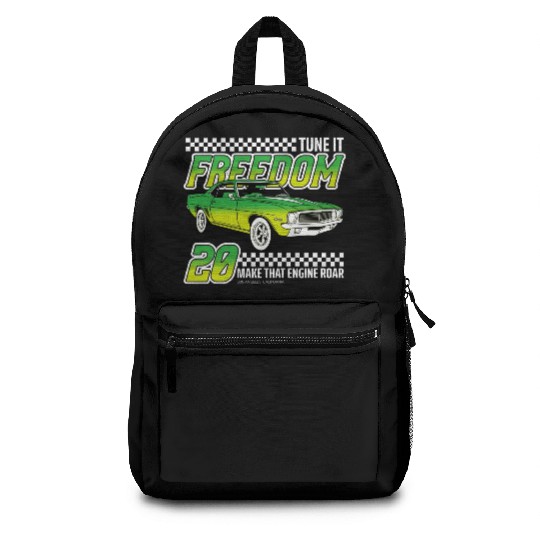 Racing OLD car illustrated | muscle car Backpacks