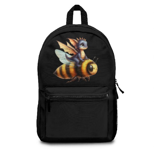 Fun Baby Dragon Riding a Bumble Bee Backpacks