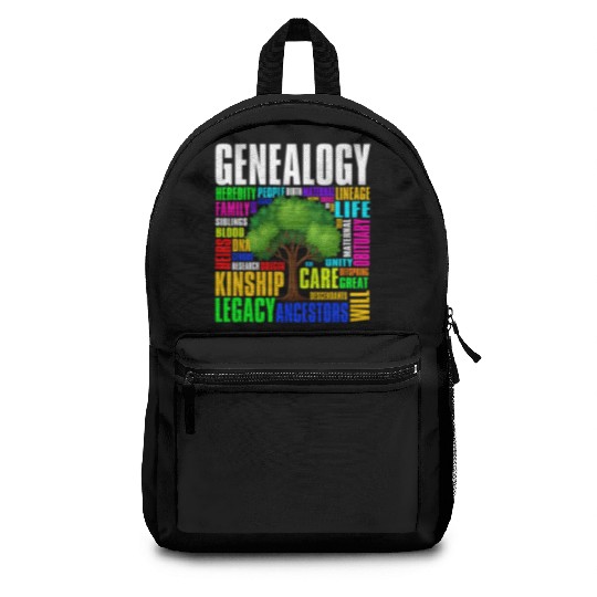 Genealogy Word Cloud Family Ancestry Genealogist Backpacks