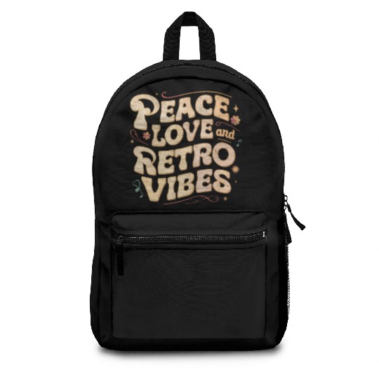 Peace, Love, and Retro Vibes Backpacks