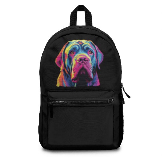 Watercolor Colorful Neapolitan Mastiff Backpacks