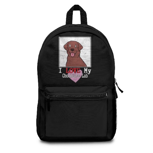 I Love My Chocolate Lab Owner Labrador Retriever Backpacks