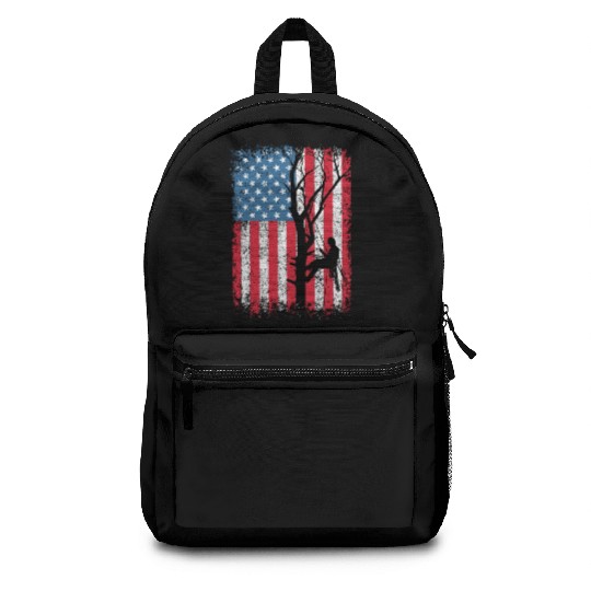 American Flag Arborist Gift For Men Cool Tree Love Backpacks