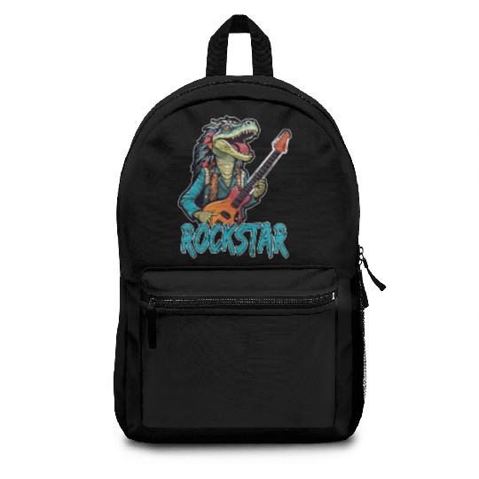 Rockstar Reptile Musician with Electric Guitar Backpacks