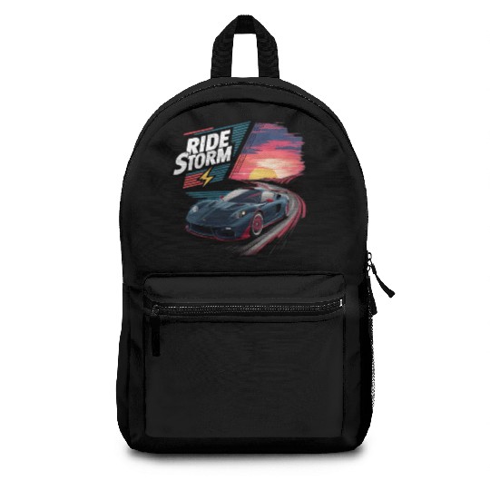 Modern racing car Backpacks