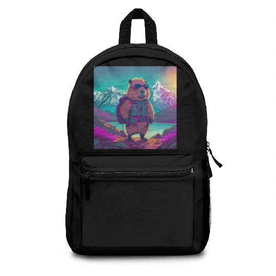 Capybara hiking thru the Mountains Backpacks