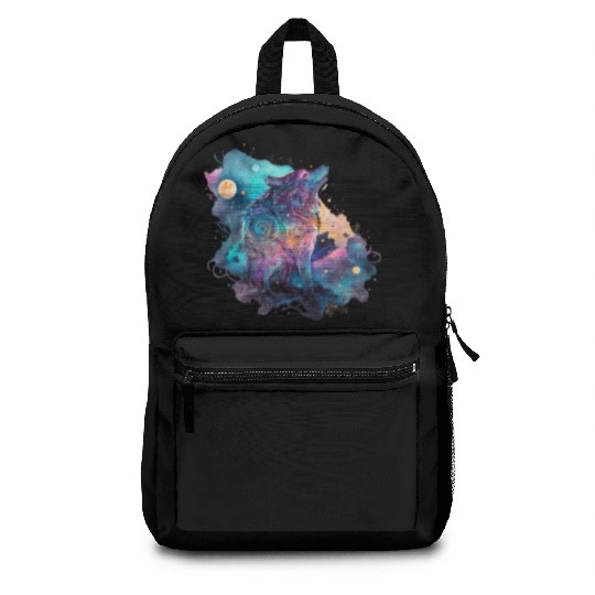 Wolf Print, Cosmic Wolves, Animal Print, Cosmos Backpacks