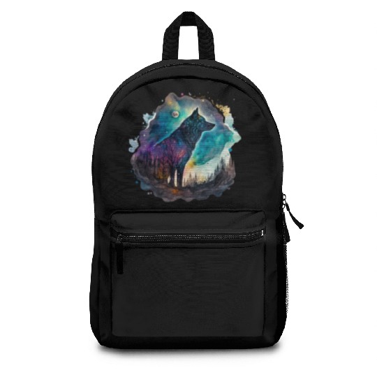 Wolf Print, Cosmic Wolves, Animal Print, Cosmos Backpacks