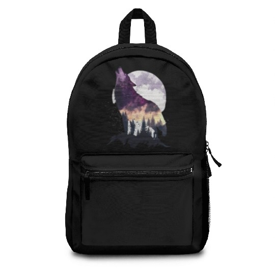 Wolf Print, Cosmic Wolves, Animal Print, Cosmos Backpacks