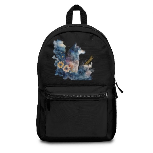 Wolf Print, Cosmic Wolves, Animal Print, Cosmos Backpacks