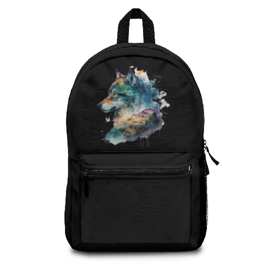 Wolf Print, Cosmic Wolves, Animal Print, Cosmos Backpacks