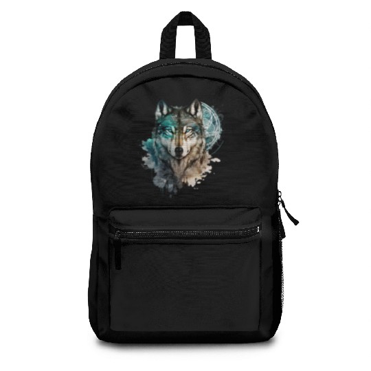 Wolf Print, Cosmic Wolves, Animal Print, Cosmos Backpacks