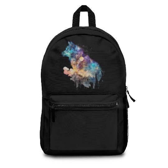 Wolf Print, Cosmic Wolves, Animal Print, Cosmos Backpacks
