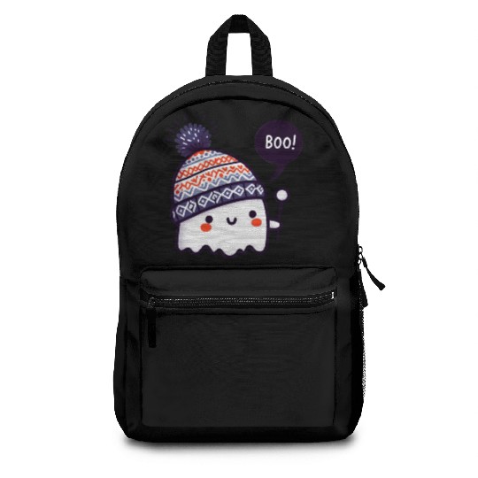 Ghostly Surprise with Knitted Hat Backpacks