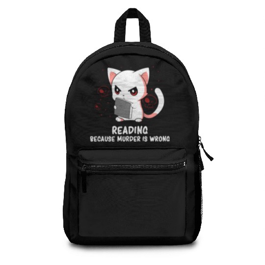 Reading - Reading Cat - Dark Humor - Reading Book Backpacks