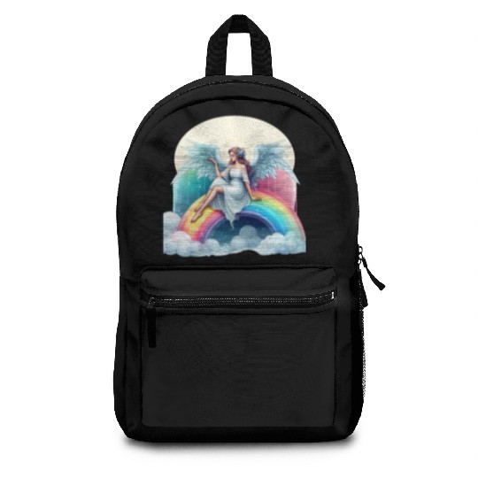 Angel on rainbow Backpacks