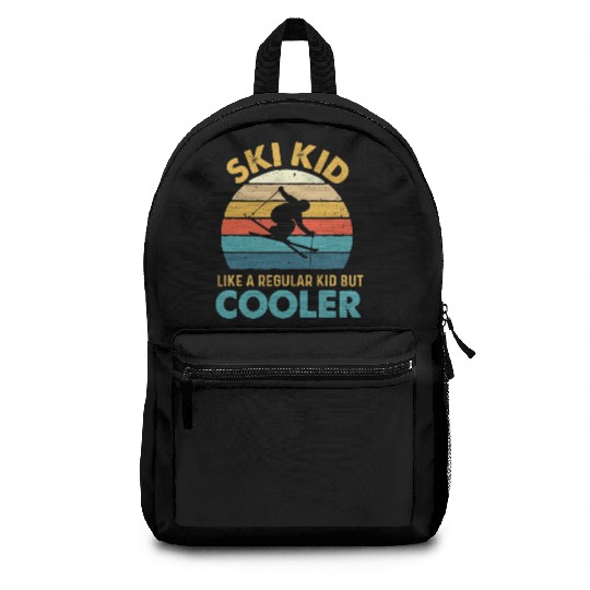 Ski Kid Like A Regular Kid But Cooler Skiing Lover Backpacks