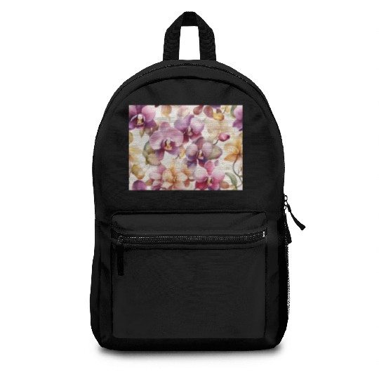 Sweet Watercolor Orchid Art Backpacks