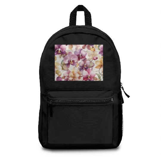 Sweet Watercolor Orchid Art Backpacks