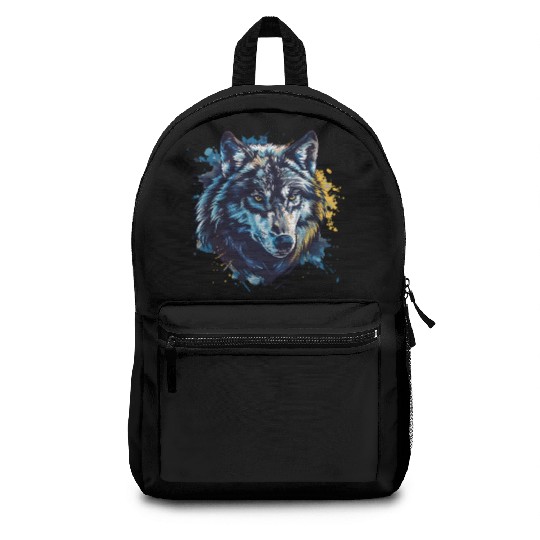 Alpha Wolf Paint Splash Backpacks