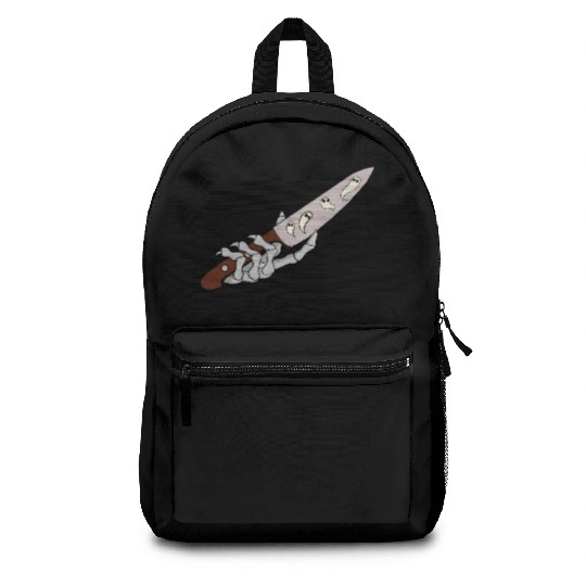 Skeleton Hand with Ghostly Dagger Theme Backpacks