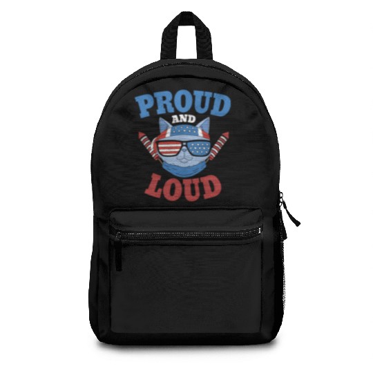 Proud and Loud 4th of July Cat Backpacks