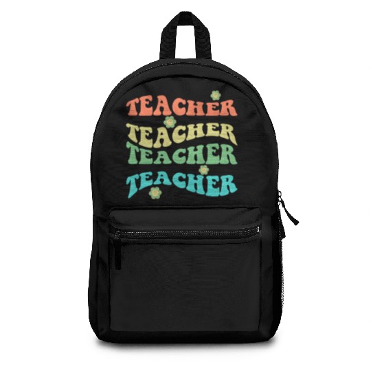 Retro Groovy In My Teacher Era Teacher Life T-Shir Backpacks